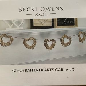Becki Owens Raffia Hearts Garland